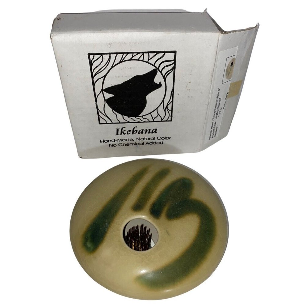 Ikebana Handmade Flower Vase Olive Green